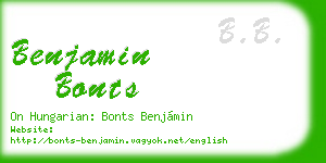 benjamin bonts business card
